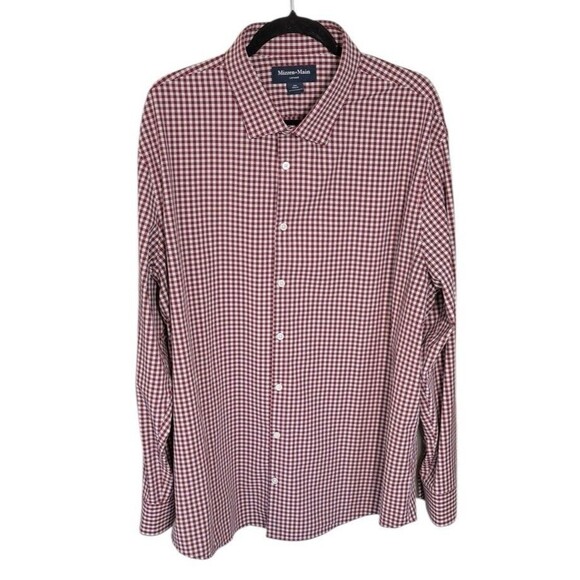 Mizzen + Main Leeward Button Up Shirt Size XXL Classic Fit Red Gray Check Preppy - Picture 1 of 4